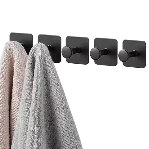 Black Self-Adhesive Wall Hooks